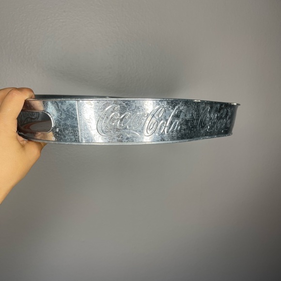 Retro Coca Cola Silver Galvanized Tray - Picture 3 of 4